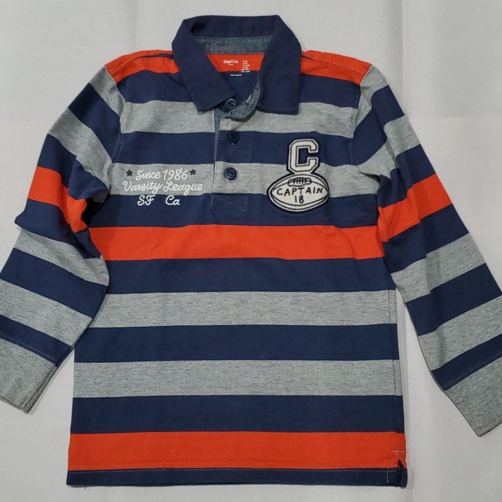 GAP Polo Long Sleeves Striped Shirt 6 xs